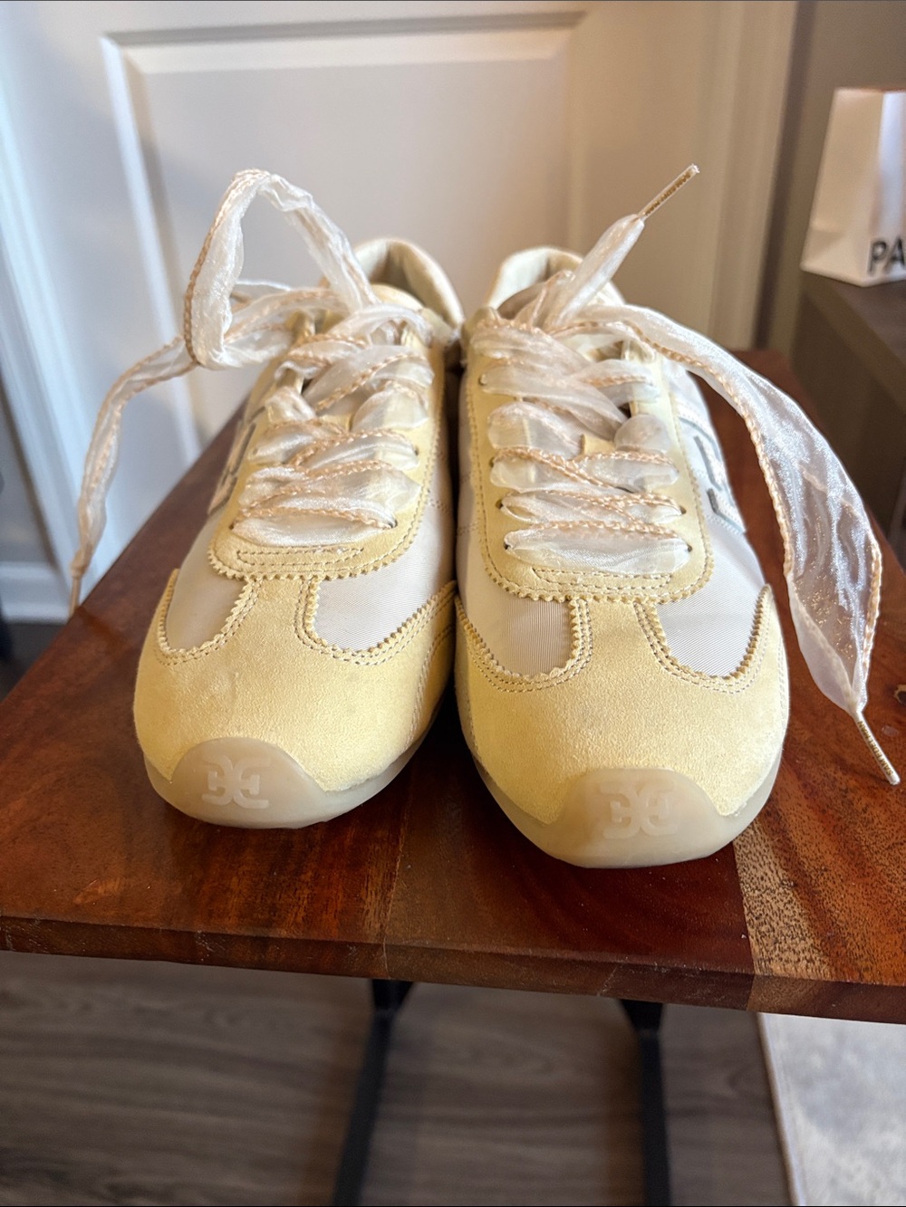 Sam Edelman Cream and Pale Yellow women Sneakers